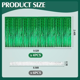 Crowye 10 Pcs St. Patrick's Day Parade Float Decorations Irish Car Decorations Include Foil Fringe Table Skirt and Foil Fringe Garland for Car Vehicle Golf Bus Festival Party Decor