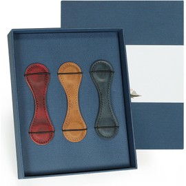 Juego de 3 marcadores magnéticos de piel para hombres y mujeres, amantes de los libros, hechos a mano, de piel natural, perfectos para regalos de cumpleaños, apreciación de los maestros