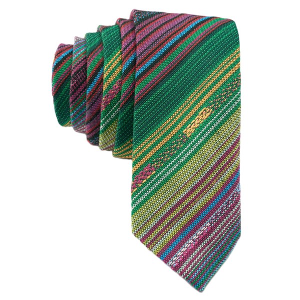 Otis & Oliver Skinny Tie Cotton Striped Modern Necktie Great