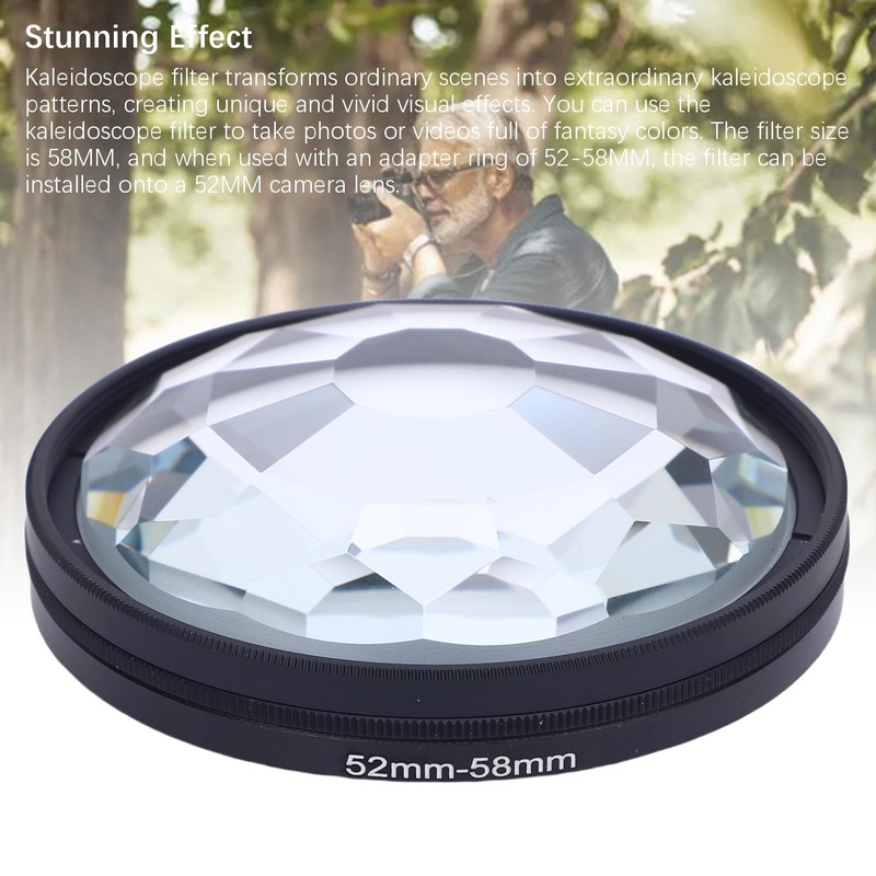 58MM Kaleidoscope Filter, Camera Lens Effect Filters with 52MM 58MM