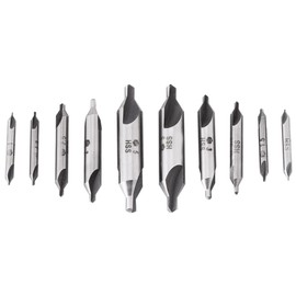 HSS Center Drill Set, 60 Degree Carbide Mini Lathe Drilling Machine 10Pcs Milling Center Ring Composite Countersink Kit Hole Drilling