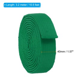 PATIKIL Taekwondo Colored Ranking Belt 1.5" x10.5Ft 3.2m, Cotton Martial Arts Judo Karate Belt for Coach Teaching Practice, Green