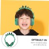 TEHAUX Adorable Dinosaur Rhinestone Headphones with Mic Headset for Boys