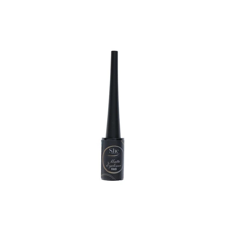 SHE Black Matte Liquid Eyeliner - Fine Tip, Long-Lasting &