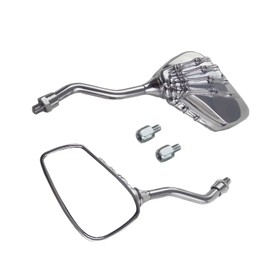 OKSTNO Universal Fit 10mm 8mm Thread Bolts Chrome Plated Skull Skeleton Claw Side Mirrors For Suzuki Kawasaki Yamaha Victory Motorcycle Moto Bike Cruiser Chopper