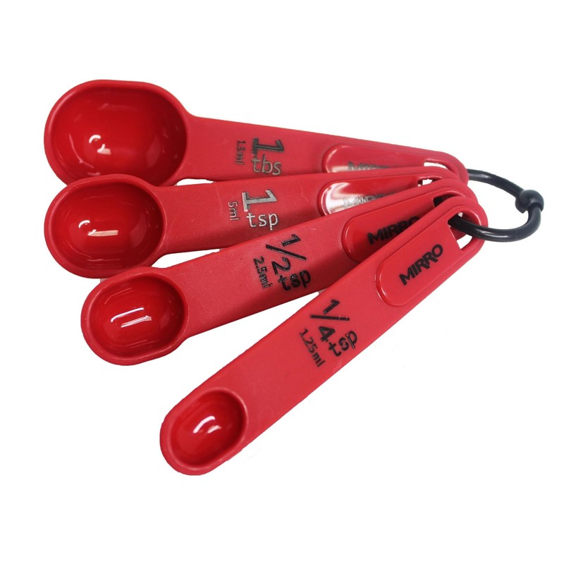 MIRRO 4pc Nested Measuring Spoons Set, Red
