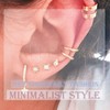 Allereya Vintage Pearl Stud Earrings Tiny Triangular Earrings Triangle Pearl