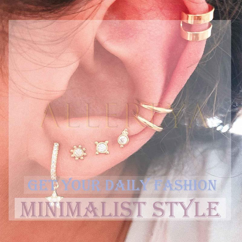 Allereya Vintage Pearl Stud Earrings Tiny Triangular Earrings Triangle Pearl