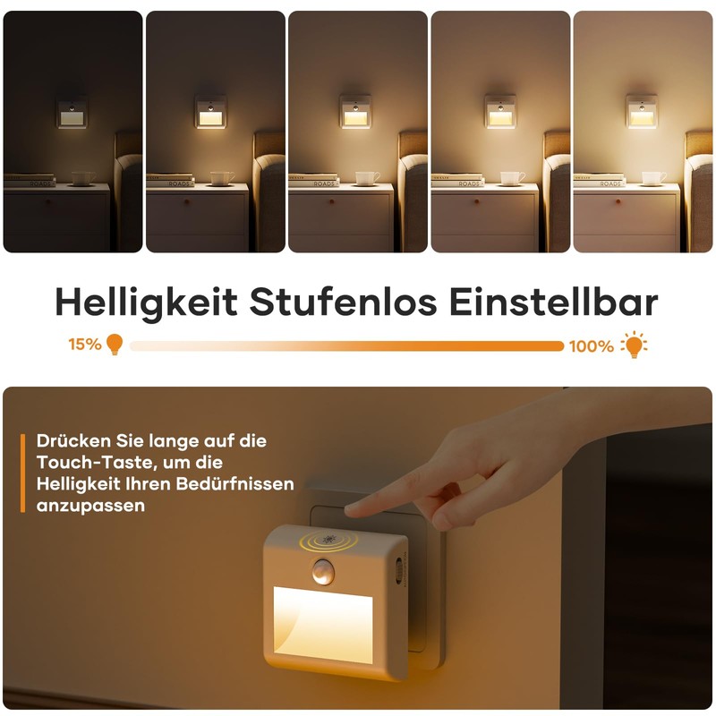 Pack of 2 Night Light Sockets, LED Night Light with