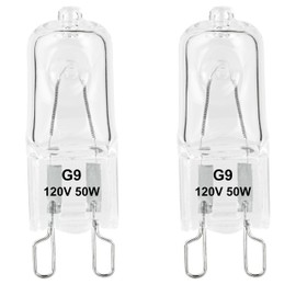 YEGRUEB G9 Heat Lamp Bulbs for Reptile,Day White, Mini Halogen Bulb 50W, Infrared Reptile Heat Lamp for Bearded Dragon Gecko Turtle Lizard, Pack of 2