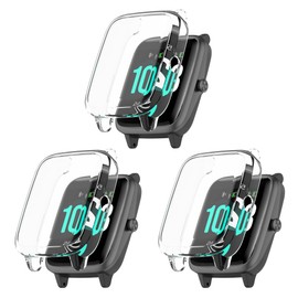 Protective Case Compatible with Fitpolo/Yamay/Lintelek/Willful/Letscom/Veryfitpro/Lifebee/HAFURY ID205L IP68 1.3" Touch Screen Smartwatch TPU Case Cover Soft Protector Bumper (3 Clears)