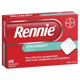 Rennie Indigestion & Heartburn Relief Spearmint Chewable Tab X 48