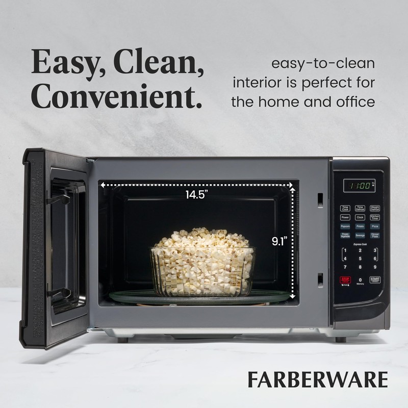 Farberware 1.1 Cu. Ft. Countertop Microwave Oven – 1000 Watts