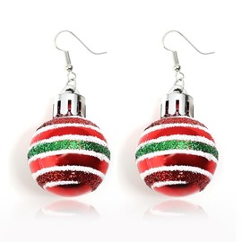 Christmas Dangle Earrings for Women Red Green Ball Earrings for Women Christmas Jingle Bells Wreath Earrings Christmas Jewelry Gift-Flower