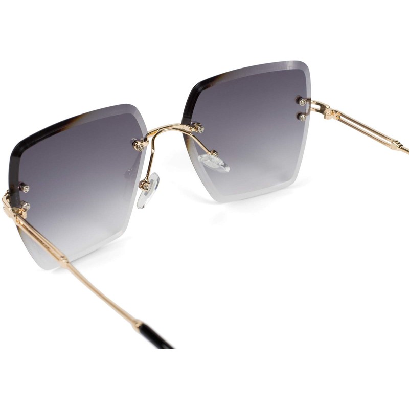 styleBREAKER 09020124 Women's Frameless Sunglasses with Tinted Rectangular Lenses, Metal