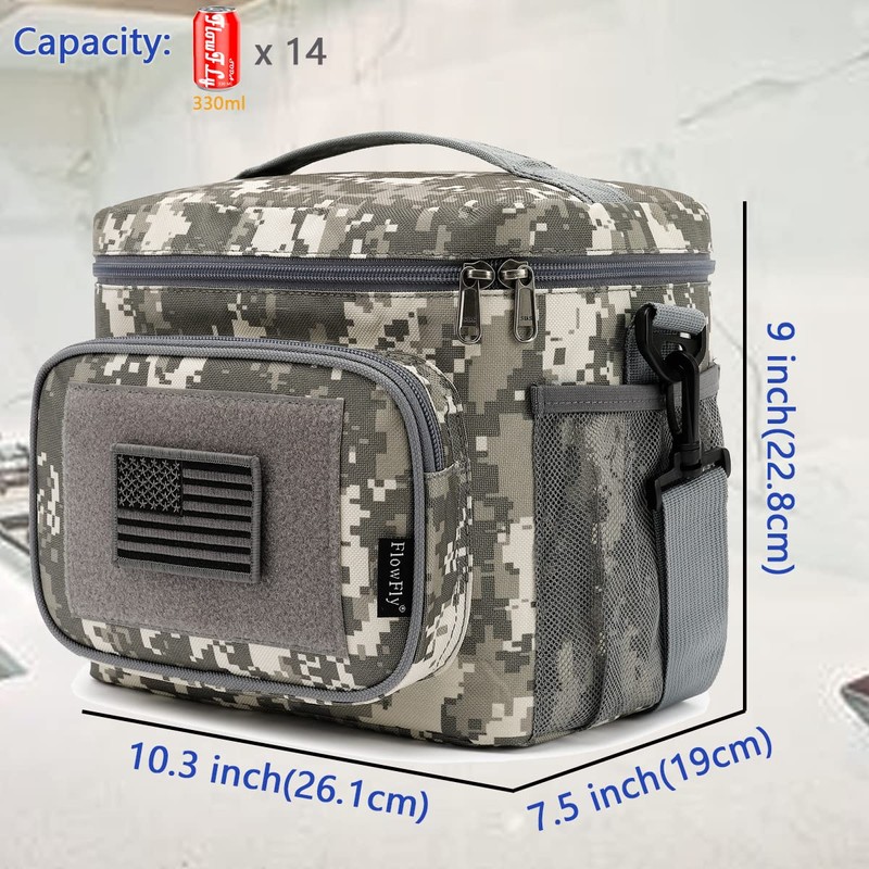 FlowFly Tactical Lunch Bag Large Insulated Lunch Box Cooler Tote
