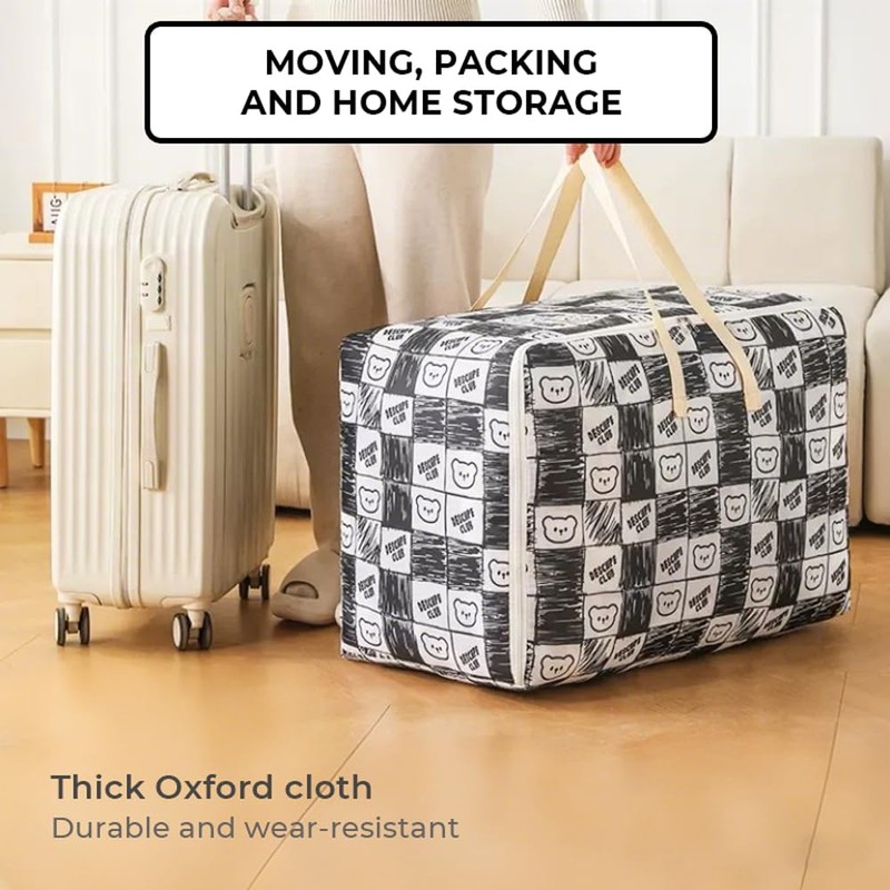 Storage Bags With Zips Moving Bags 84L Large Wardrobe Storage
