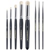 Transon 8pcs Miniature Painting Dry Brush Set with 5 Drybrushes