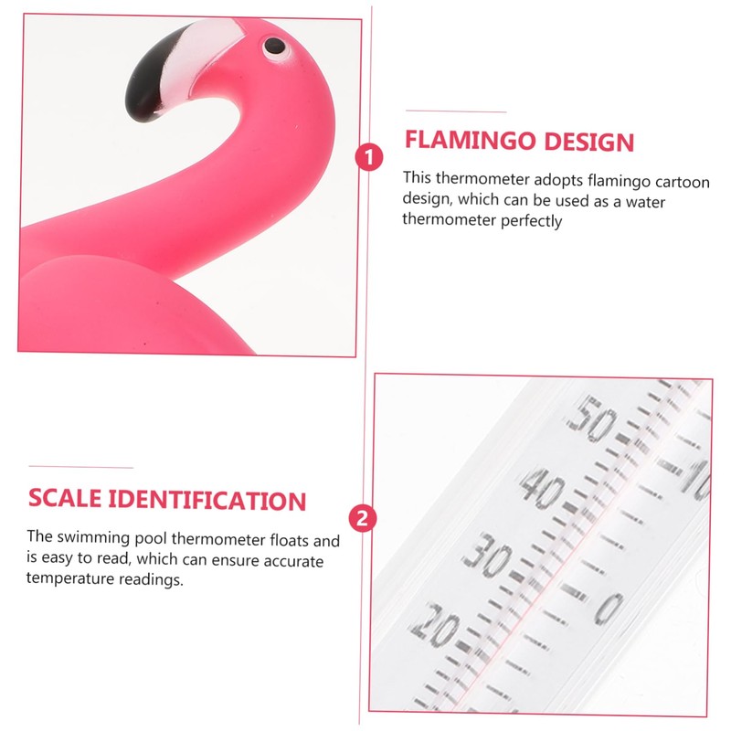 BESPORTBLE 2 Pcs Flamingo Floating Pool Thermometer Digital Thermometer Fahrenheit