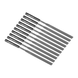 CoCud Flat Needle File, 5mm Shank Size 180mm Total Length, Steel Rasps Files with Nonslip Handle - (Applications: for Workshops), 10-Pieces
