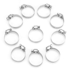 Stainless Steel Hose Clamp Adjustable Pipe Hose Clip Accessories Durable proof Corrosion Resistant Waterproof Oilproof for 20 35mm Hoses 10Pcs