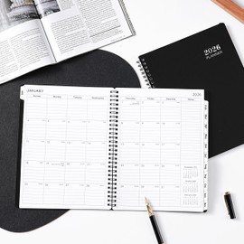 2026 Planner - 8” × 10”, Planner Weekly and Monthly 2026, from JAN to DEC 2026, Premium Paper, Twin-wire Binding, Check Box, Coated Monthly Tabs, for Productive Life