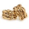 20mm Tall/C-Shape Plaited Clip-on Earrings/Gold Tone