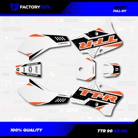 Factory EFX White & Orange Shift Racing Graphics Kit fits 00-08 YAMAHA TTR90 TTR 90 decal