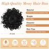 RUWISS Chignon Finto per Capelli Afro, Nero Naturale Chignon Riccio