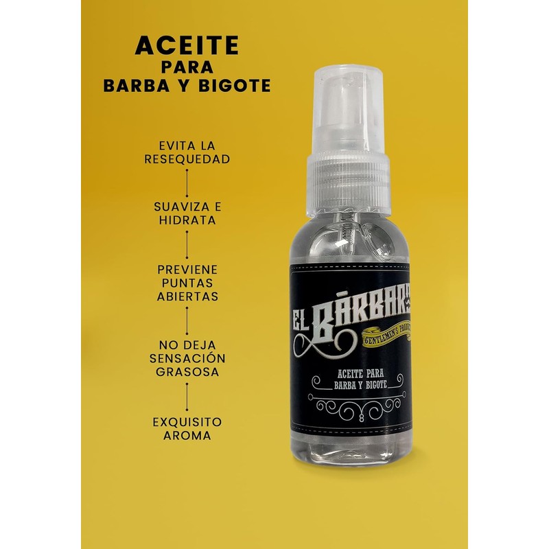Aceite para Barba y Bigote, Con Aceite de Argán y