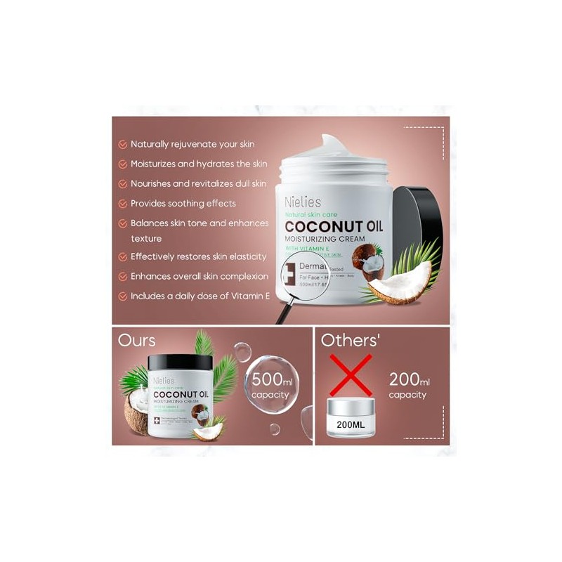 Coconut Oil Cream, Crema Corporal Coco, Crema de Coco, aceite