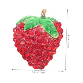 LIFKOME Strawberry Rhinestone Brooch Pin Stylish Fruit Lapel Pin for Clothes Elegant Decoration for Women for Daily Wear Stage Performance Scarf Brooch Accessory