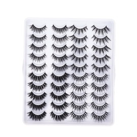 20 Pairs 6D False Eyelashes 4 Styles Long Thick Semi Hand Made False Lashes Soft Natural Light Eyelashes for Makeup