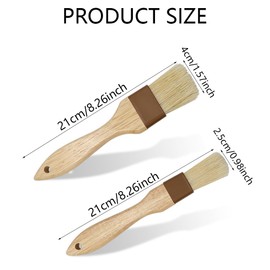 YDHfdc 4 Pieces Pastry Brush, Natural Bristles, Kitchen Brush, Oil Brush, Pastry Brush, Heat Resistant Grill Brush, Cooking Brush for Grill, Meat, Pastry (Small + Medium)