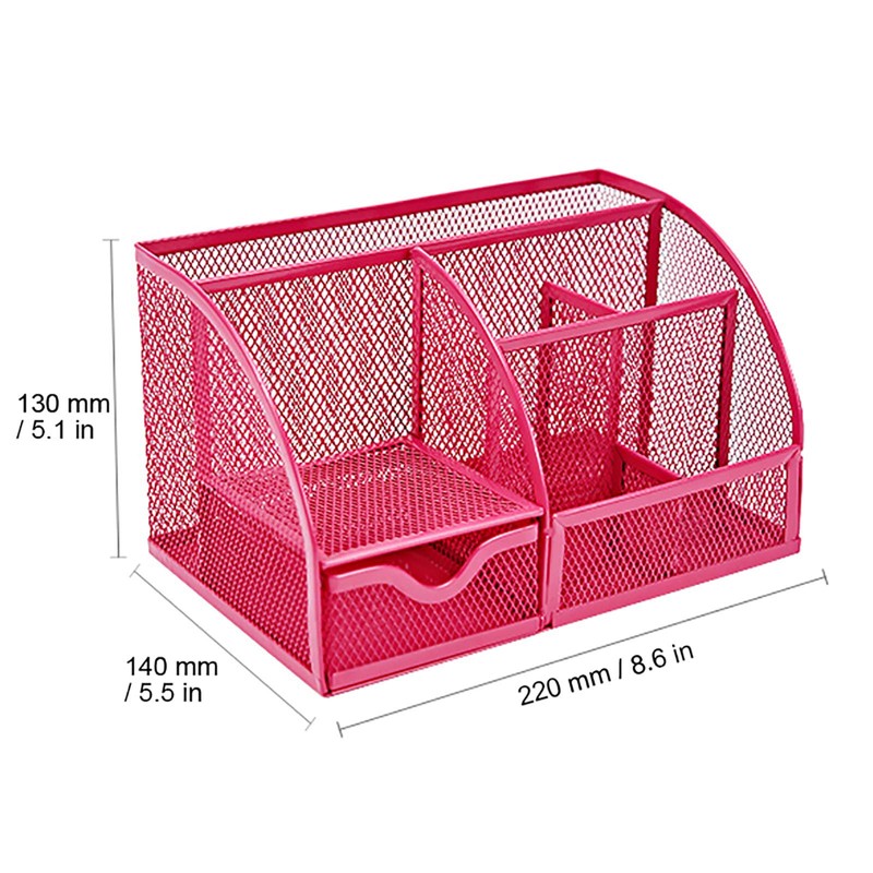 VANRA™ デスクオーガナイザー ペン立て 金属メッシュ ペンスタンド 引き出し付き ペンケース 多機能 収納ボックス 筆箱