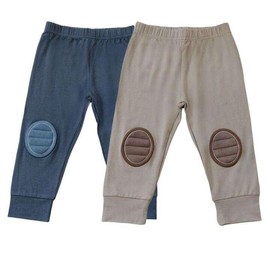 Zenulove 2-Pack Viscose Baby Pants with Knee Pads Soft Toddler Pants for Boys & Girls, Baby Boy Pants & Baby Girl Pants (US, Age, 12-18 Months, Blue & Brown)