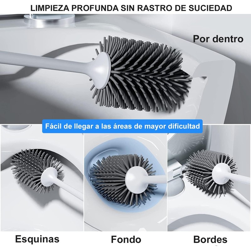 Cepillo de Inodoro de Silicona Timotech V2 – Juego 2