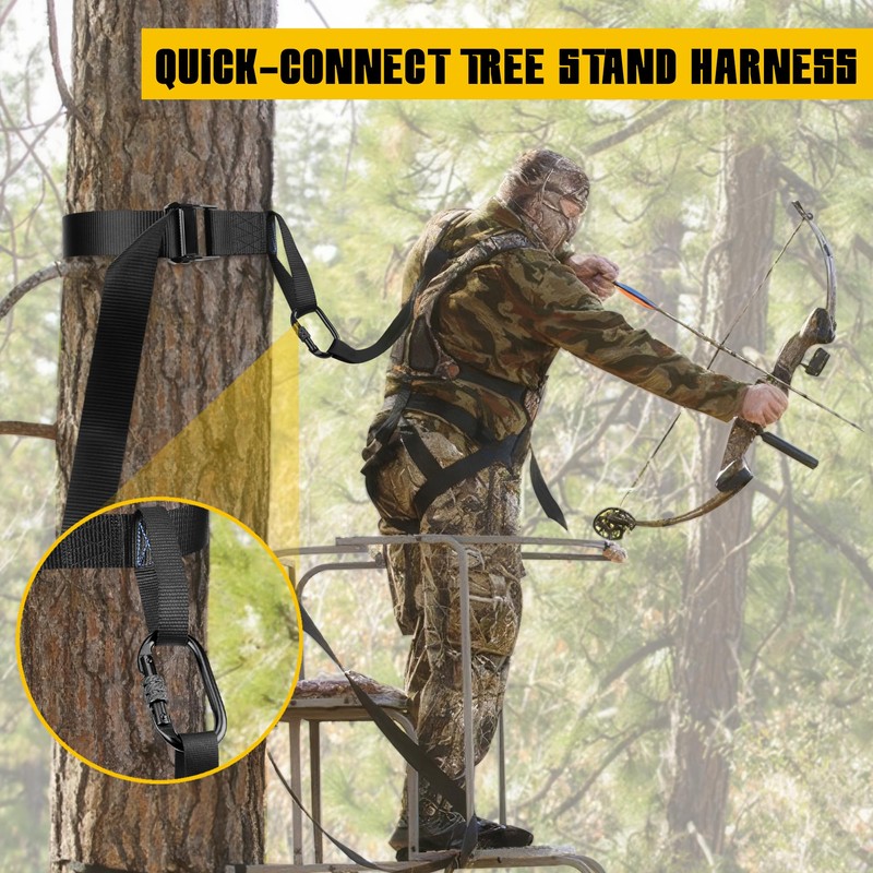 Tree Stand Harness Strap, Wider Treestand Safety Harness with Locking