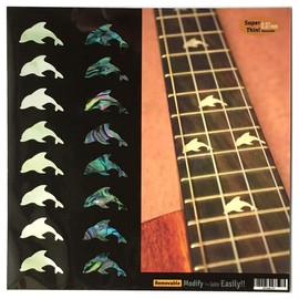 Fretboard Markers Inlaystickers Decals for Ukulele - Dolphins (2 Colours Set)