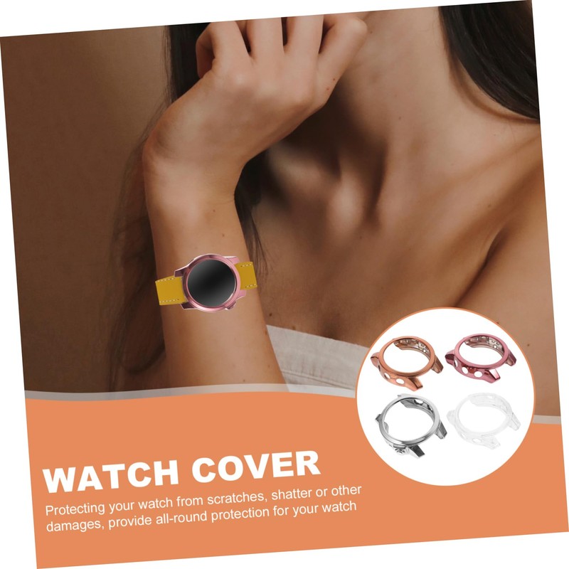 jojofuny 4pcs TPU Watch Protective Covers for Smartwatch Screen Protectors