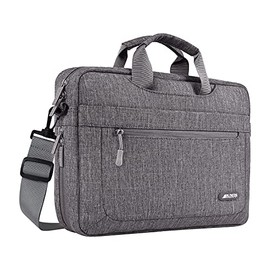 MOSISO Laptop Shoulder Messenger Bag Compatible with 17-17.3 inch Dell XPS/HP Pavilion/Ideapad/Acer/Alienware/HP Omen with Adjustable Depth at Bottom, Gray