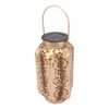 LED Solar Lantern Waterproof Hanging Metal Lamps Small Hexagonal Lantern