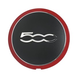 Cubierta Central de llanta de Rueda Compatible con Fiat 500 500C 500E 2012-2019 Accesorios Piezas Reemplaza 68078419AC 68078421AC Negro y Rojo Mopar Wheel Center Ca