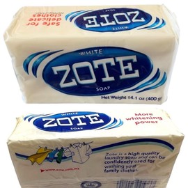 LIRIO-Tejidos Delicados Ropa y Mano d Suaves 400g/LIRIO-Fuerza Activa Maxima Blancura 400g/ZOTE-White Soap 400g-Jabons de Lavanderia-increíble quitamanchas, jabones en barra-amazing stain remover soap bar - Color: ZOTE WHITE SOAP 400g