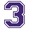 Applicable Pun Varsity Number 3 - Vinyl Decal - Purple