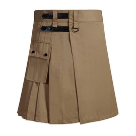 XINGHEQIAN Scottish Unisex Tartan Utility Kilts - Comfortable and Stylish (brown, 2X-Large)