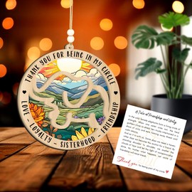 Elephant Ornament – Sisterhood & Friendship Elephant Ornament – Elephant Gifts for Women – Friendship Gifts for Women Friends – Elephant Circle Ornament – Cute Elephant Decorations