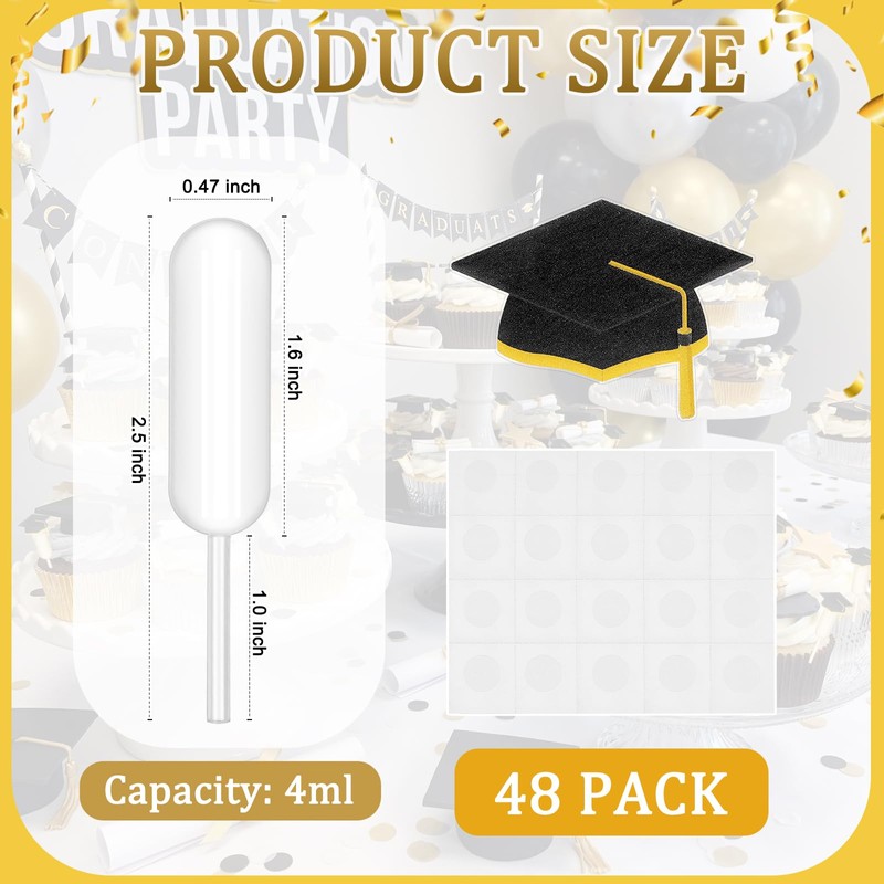 Glenmal 48 Sets 4ml Graduation Cupcakes Pipettes, Plastic Pipettes Dropper