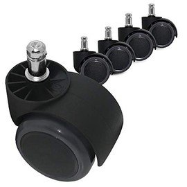 Guildrey Office Chair Caster Wheels, 7/16” (11mm) Stem Diameter, Protecting Floor Rubber, Standard Stem, Easy Install for Replacement, Set of 5