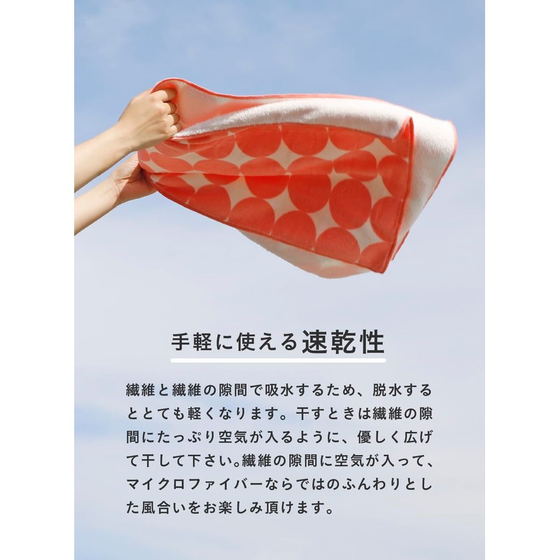 CBJAPAN Carari Kuo Bath Towel, 3.3x Water Absorbency Microfiber, Border